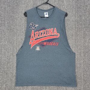 Arizona Wildcats Tank Top Mens L Gray Basketball Gym Muscle Tee T-Shirt Tucson
